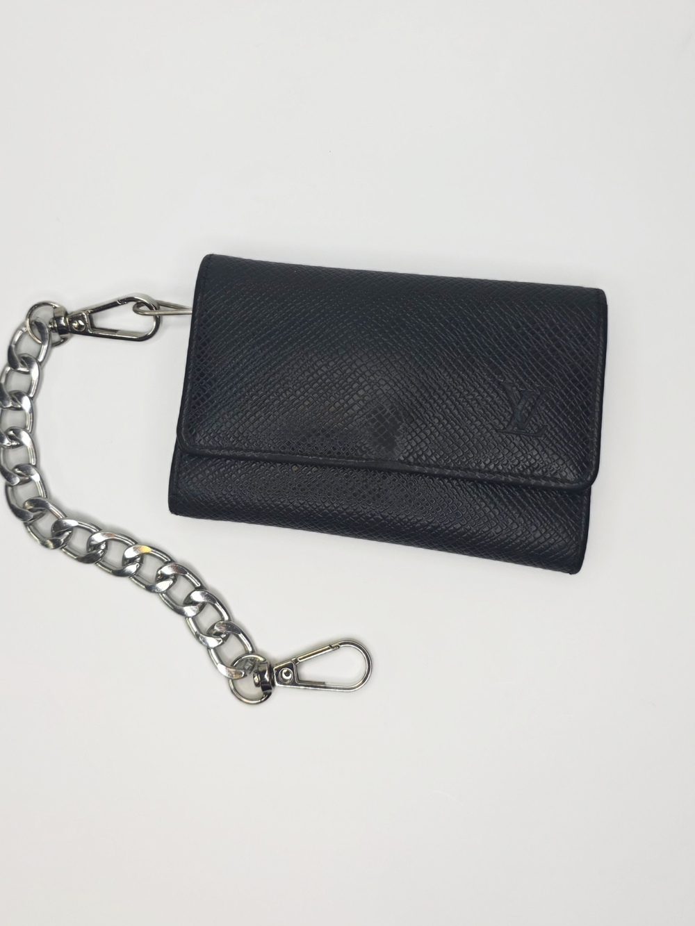 Louis Vuitton Key Case & Card Holder โจ๏ธ Black Taiga Leather Authentic